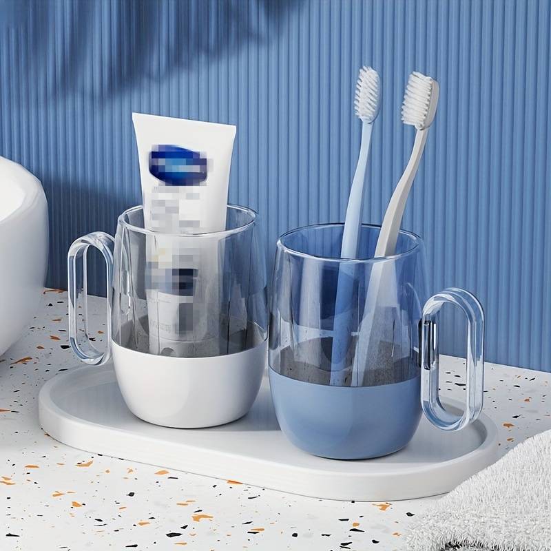 Mouth Wash Cup, Simple Transparent Brushing Mug, Anti Dirty Tooth Cup, Plastic Gargle Cup With Handle, Minimalist Bathroom Tumbler, Bathroom Accessories Mouth Wash Cup, Simple Transparent Brushing Mug, Anti Dirty Tooth Cup, Plastic Gargle Cup With Handle, Minimalist Bathroom Tumbler, Bathroom Accessories